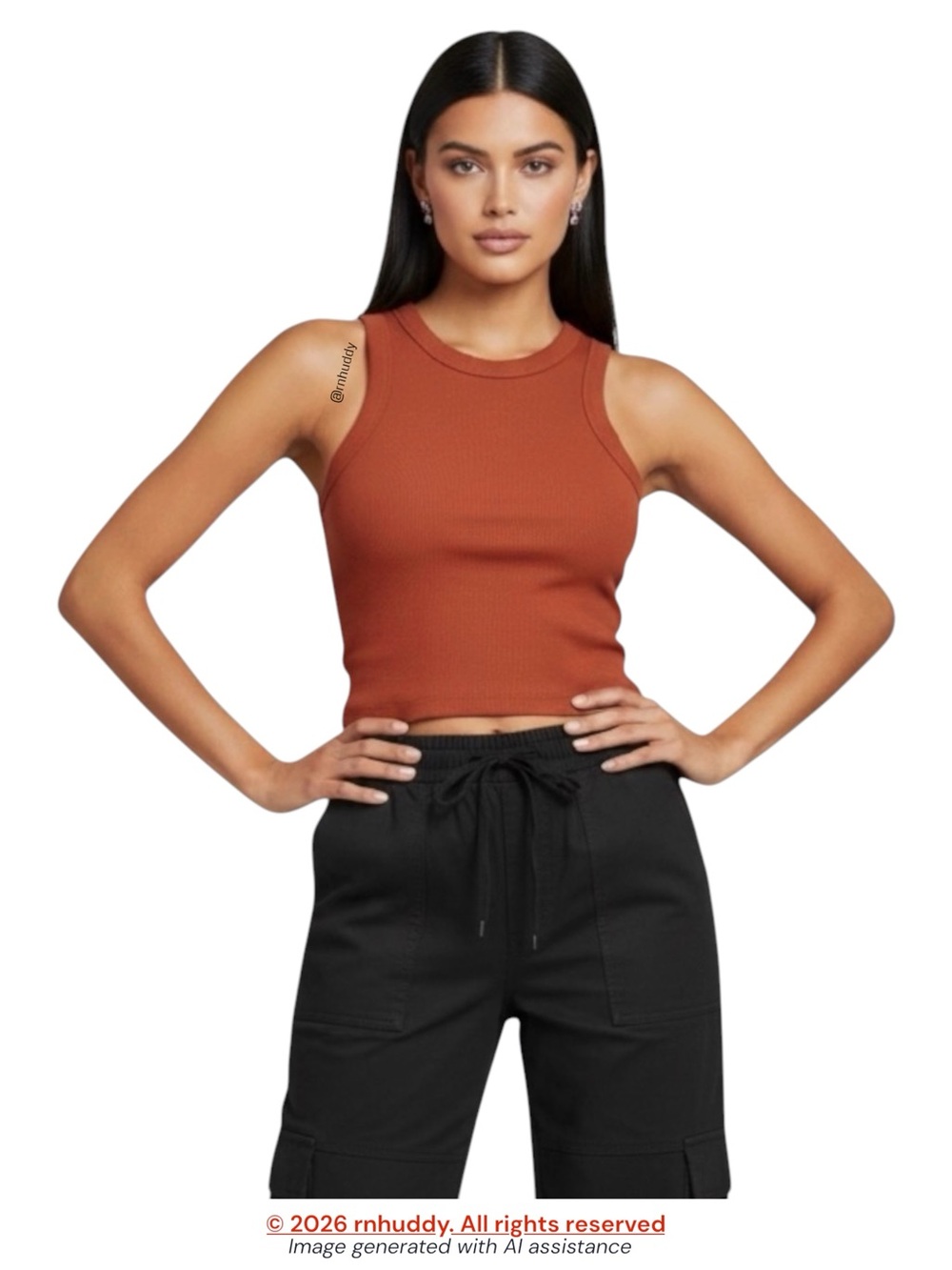 Madewell XS red orange cropped tank